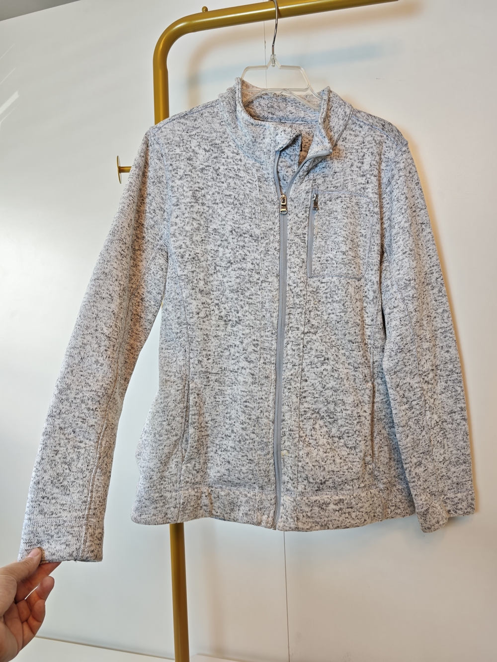 Women's Heather Gray Teddy Zip-Up Performance Jacket